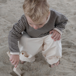 Coastal Crewneck Pullover - Brown with Cream Stripe