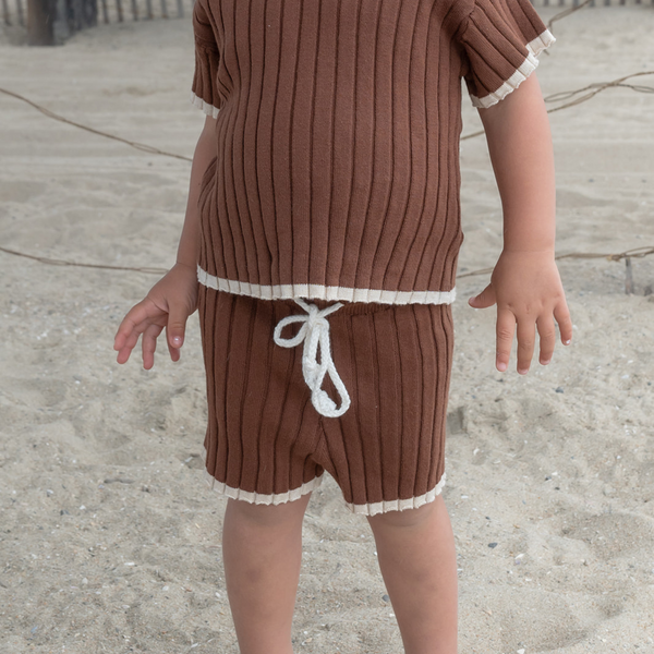 Ribbed Knit Set - Red Clay