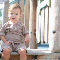 Pebble Waffle Henley Romper