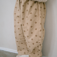 Pattern Drop Crotch Pant - Beige