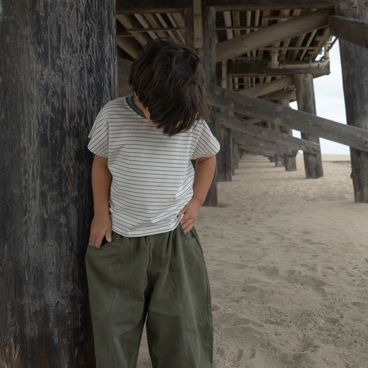 Driftline Tee- Green Stripe