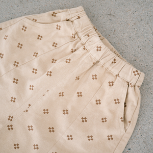Pattern Drop Crotch Pant - Beige