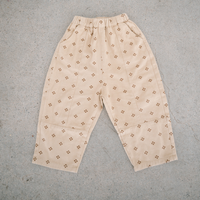 Pattern Drop Crotch Pant - Beige