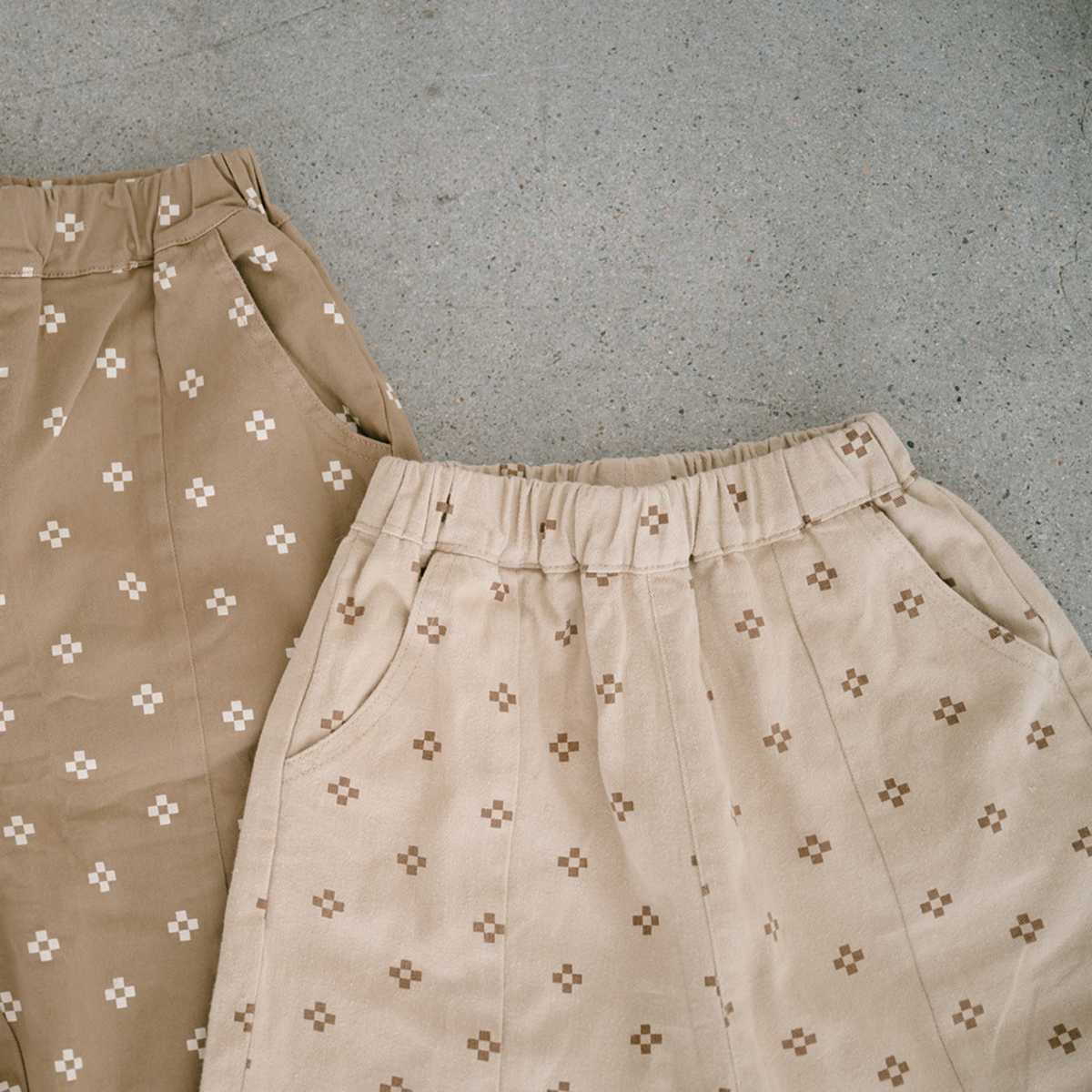 Pattern Drop Crotch Pant - Beige
