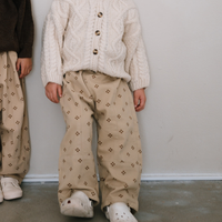 Pattern Drop Crotch Pant - Beige