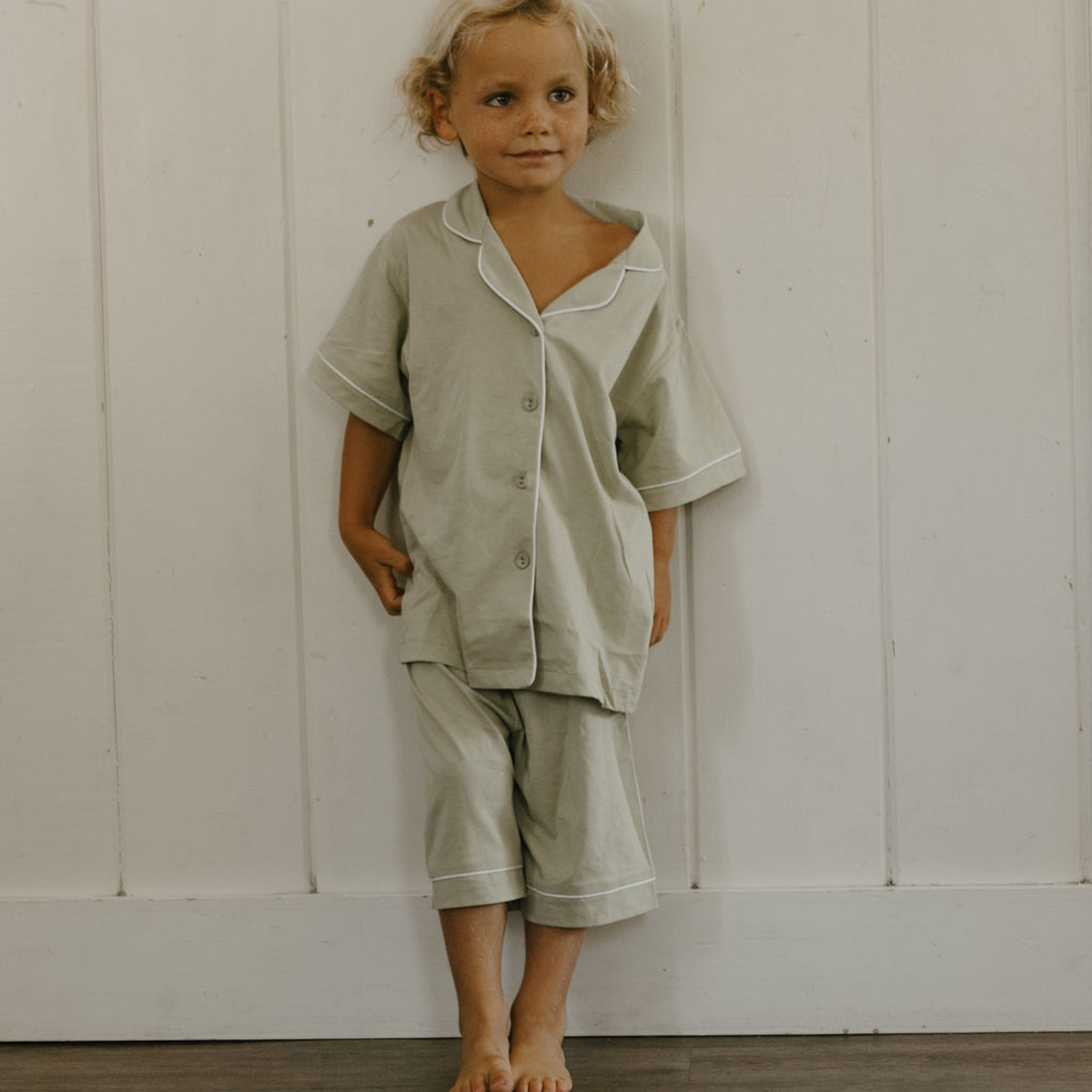 The Cloud Nine Cotton Pajama Set Sea Foam – Rivi Kin