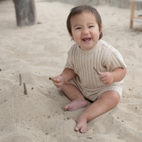 Ribbed Knit Set - Oyster