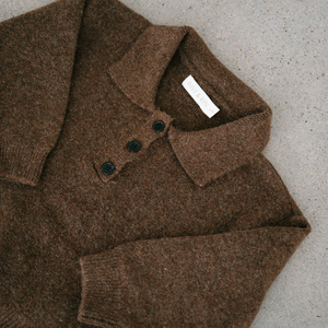 Long Sleeve Polo - Cocoa