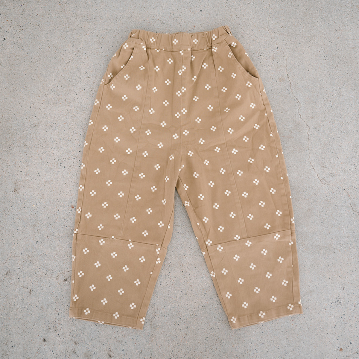 Pattern Drop Crotch Pant - Khaki