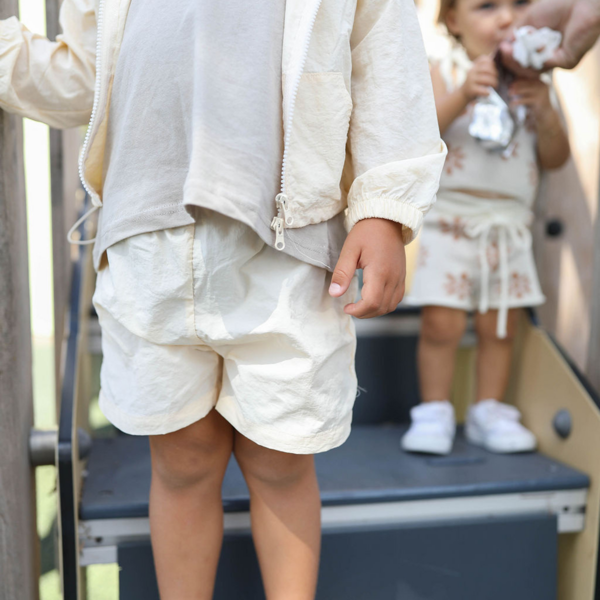 Windbreaker & shorts set - cream