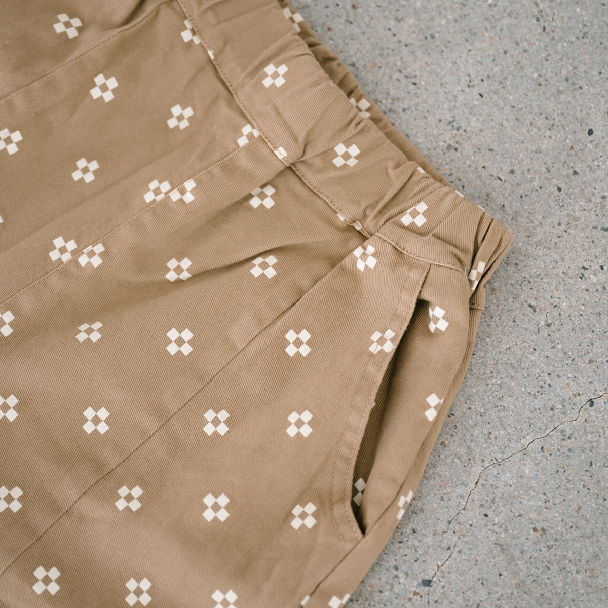 Pattern Drop Crotch Pant - Khaki