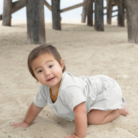 Ribbed Button-Front Play Set – Salt