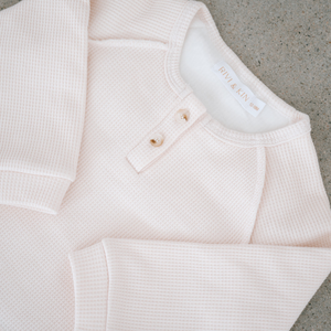 Waffle Henley Long Sleeve - Ivory