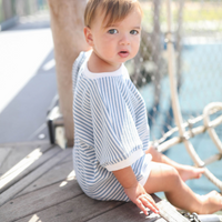 Coastline Bubble Onesie - Blue Stripe