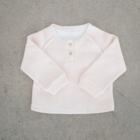 Waffle Henley Long Sleeve - Ivory