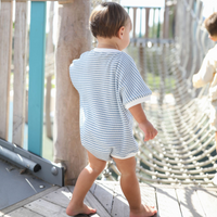 Coastline Bubble Onesie - Blue Stripe