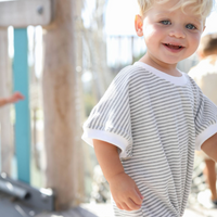 Coastline Bubble Onesie - Gray Stripe