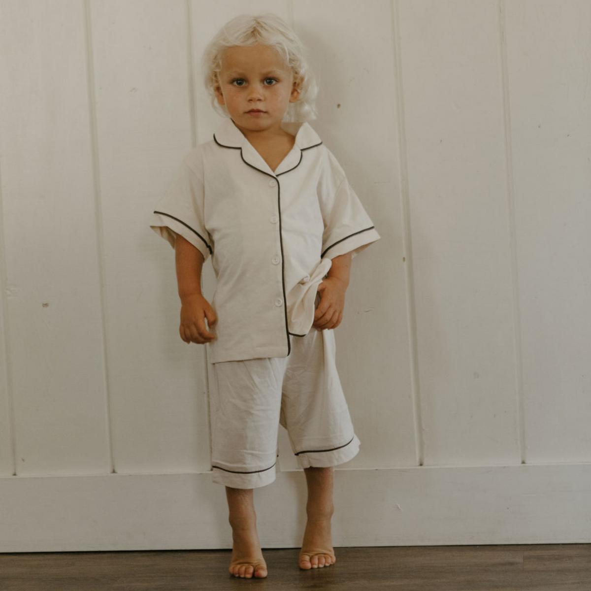 The Cloud Nine Cotton Pajama Set - Beige
