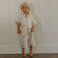 The Cloud Nine Cotton Pajama Set - Beige