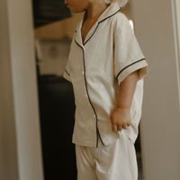 The Cloud Nine Cotton Pajama Set - Beige