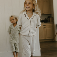 The Cloud Nine Cotton Pajama Set - Beige