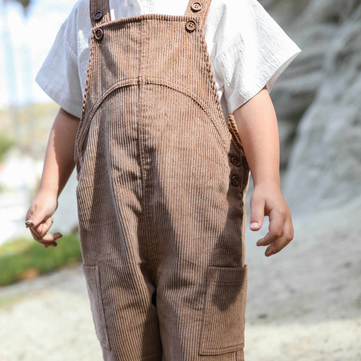 Corduroy Overalls - Brown