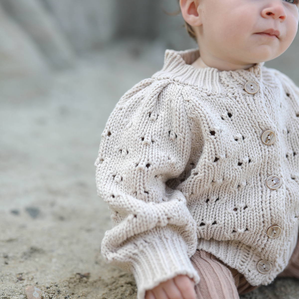 Eyelet Cardigan - Sandstone Cove